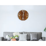 Glow In Dark Wall Clock Luminous Quartz Wooden Non Ticking Home Decor 12''/30cm