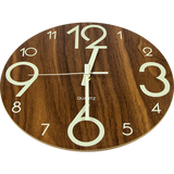 Glow In Dark Wall Clock Luminous Quartz Wooden Non Ticking Home Decor 12''/30cm