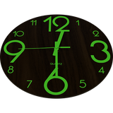 Glow In Dark Wall Clock Luminous Quartz Wooden Non Ticking Home Decor 12''/30cm