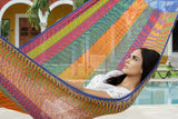 Queen Size Mayan Legacy Cotton Mexican Hammock in Mexicana Colour